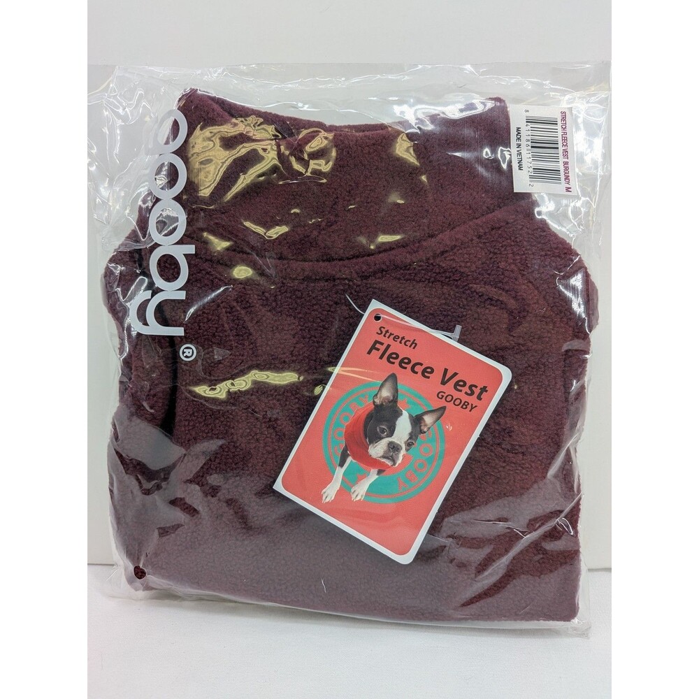 GOOBY Stretch Fleece Vest Dog Sweater Coat Burgundy Medium M New Puppy Pet Warm